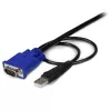 StarTech.com 10 ft ultra thin USB VGA 2-in-1 KVM-kabel, 3 m, VGA, zwart, USB, USB A + VGA, VGA