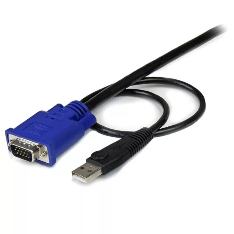 StarTech.com 10 ft ultra thin USB VGA 2-in-1 KVM-kabel, 3 m, VGA, zwart, USB, USB A + VGA, VGA