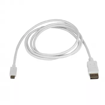 StarTech.com 1,8m USB-C naar DisplayPort 1.2 kabel 4K 60Hz – USB-C naar DisplayPort adapterkabel HBR2 – DP Alt Mode naar DP monitor videokabel – Compatibel met Thunderbolt 3 – wit