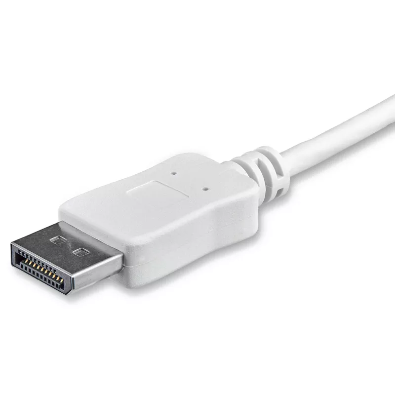 StarTech.com 1 m USB-C naar DisplayPort 1.2 kabel 4K 60 Hz – USB-C naar DisplayPort adapterkabel HBR2 – USB Type-C DP Alt Mode naar DP monitor videokabel – Werkt met Thunderbolt 3 – wit