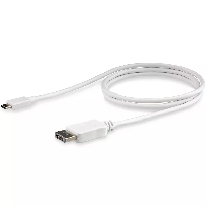 StarTech.com 1 m USB-C naar DisplayPort 1.2 kabel 4K 60 Hz – USB-C naar DisplayPort adapterkabel HBR2 – USB Type-C DP Alt Mode naar DP monitor videokabel – Werkt met Thunderbolt 3 – wit