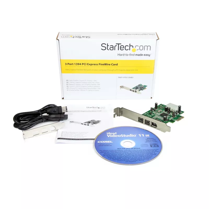 StarTech.com 3-poorts 2b 1a 1394 PCI Express FireWire-kaartadapter