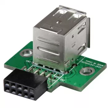 StarTech.com 2-poorts USB moederbord header adapter, IDC, USB 2.0, zwart, groen, roestvrij staal, 20 mm, 125 mm, 230 mm