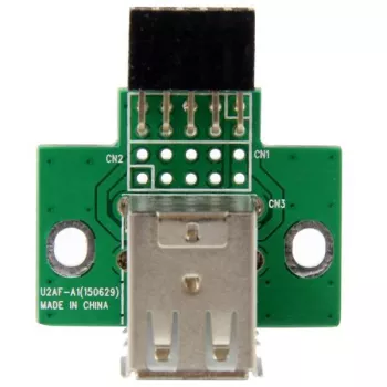 StarTech.com 2-poorts USB moederbord header adapter, IDC, USB 2.0, zwart, groen, roestvrij staal, 20 mm, 125 mm, 230 mm