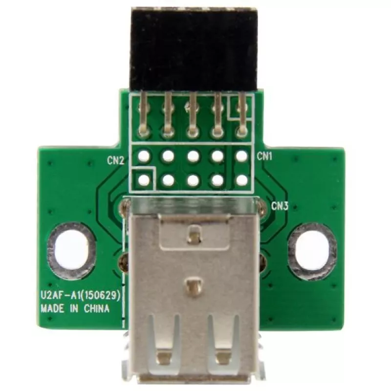 StarTech.com 2-poorts USB moederbord header adapter, IDC, USB 2.0, zwart, groen, roestvrij staal, 20 mm, 125 mm, 230 mm