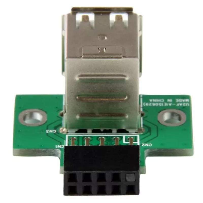 StarTech.com 2-poorts USB moederbord header adapter, IDC, USB 2.0, zwart, groen, roestvrij staal, 20 mm, 125 mm, 230 mm