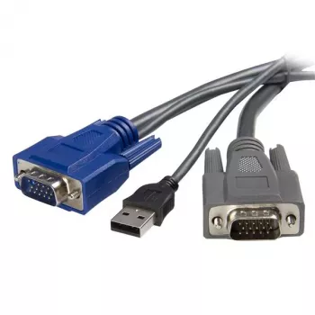 StarTech.com 1,8 m ultra-dunne USB-VGA-2-in-1-KVM-kabel, zwart, VGA, USB A + VGA, stekker/stekker, 189 g