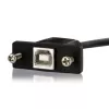 StarTech.com 1 ft panel mount USB-kabel B naar B – V/M, 0,3 m, USB B, USB B, USB 2.0, 0,48 Gbit/s, zwart