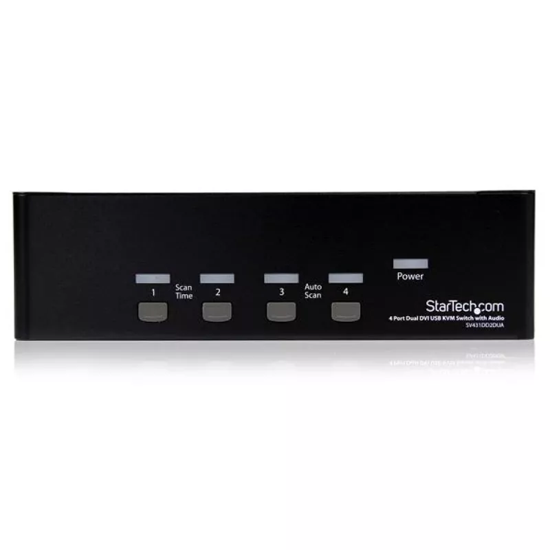 StarTech.com 4-poorts dual-DVI USB KVM-switch met audio- en USB-2.0-hub