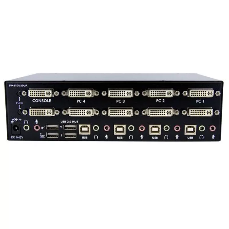 StarTech.com 4-poorts dual-DVI USB KVM-switch met audio- en USB-2.0-hub