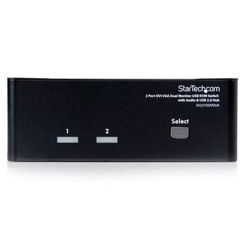 StarTech.com 2-poorts DVI VGA dual-monitor KVM-switch USB met audio & USB 2.0 hub