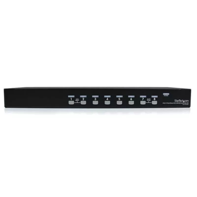 StarTech.com 8-poorts 1U rackmount USB KVM-switch met OSD, 1920 x 1440 pixels, rackmontage, 1U, zwart