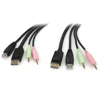 StarTech.com 6ft 4-in-1 USB DisplayPort KVM-switchkabel met audio en microfoon