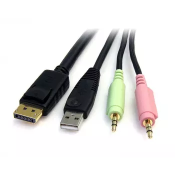 StarTech.com 6ft 4-in-1 USB DisplayPort KVM-switchkabel met audio en microfoon