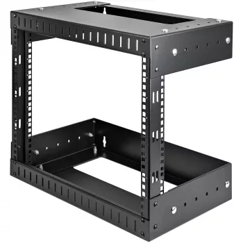 StarTech.com 8U 19 inch wandmontage netwerkrack – verstelbare diepte 12–20 inch 2-posts open-frame serverruimterack voor AV-/data-/IT-communicatie-/computerapparatuur/switch met kooimoeren en schroeven