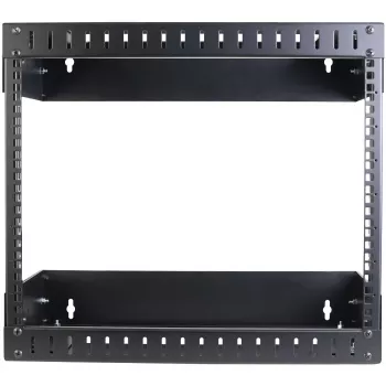 StarTech.com 8U 19 inch wandmontage netwerkrack – verstelbare diepte 12–20 inch 2-posts open-frame serverruimterack voor AV-/data-/IT-communicatie-/computerapparatuur/switch met kooimoeren en schroeven