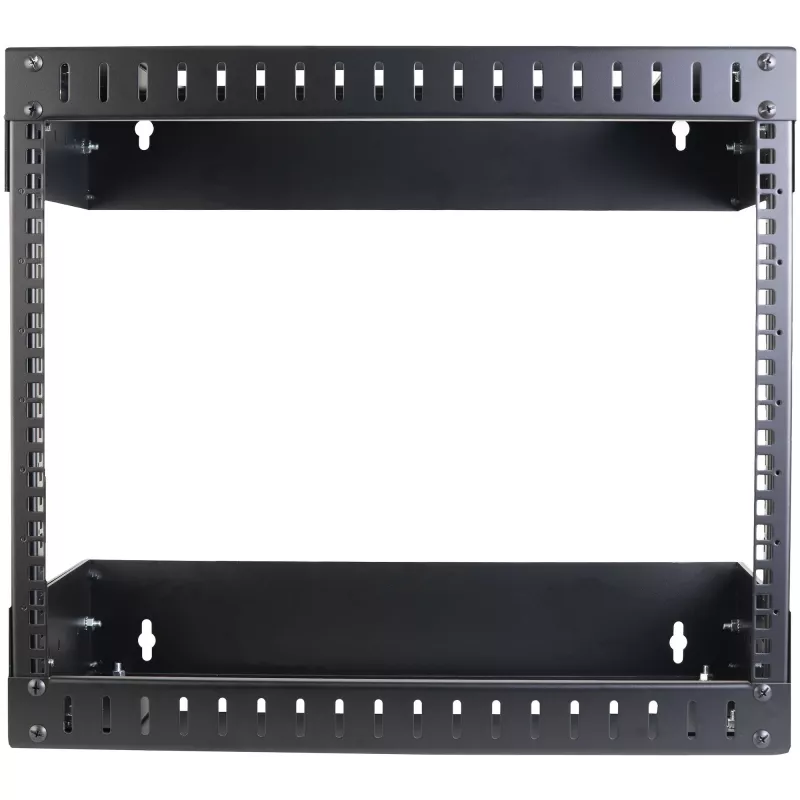 StarTech.com 8U 19 inch wandmontage netwerkrack – verstelbare diepte 12–20 inch 2-posts open-frame serverruimterack voor AV-/data-/IT-communicatie-/computerapparatuur/switch met kooimoeren en schroeven