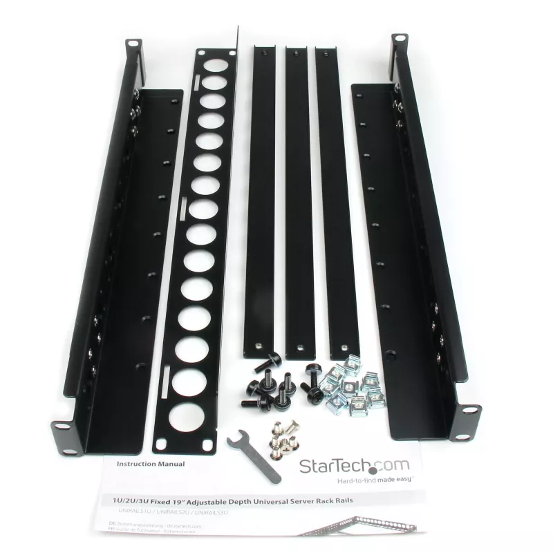 StarTech.com 1U universele serverrackrails, diepteverstelbare montagerails voor servers, 19 inch rackmontagerails