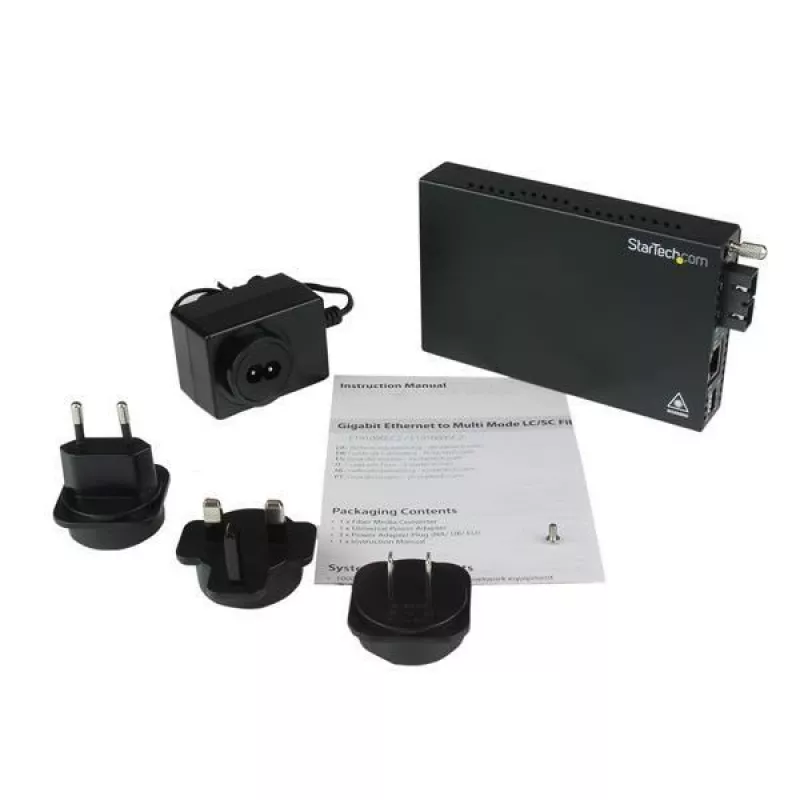 StarTech.com Gigabit Ethernet multimode glasvezel mediaconverter SC 550m - 1000 Mbit/s