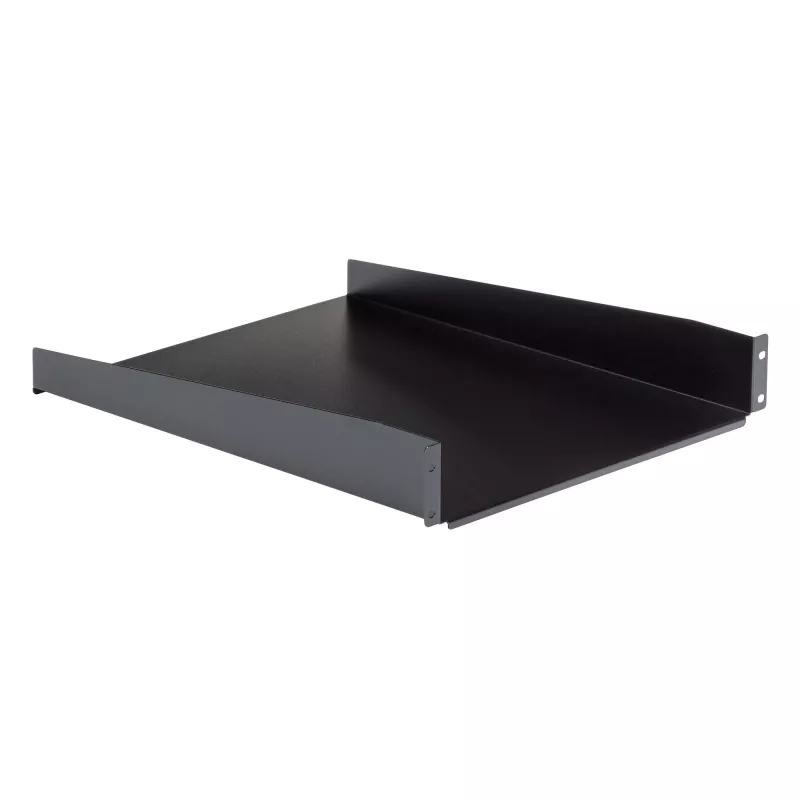 StarTech.com 2U serverrack-legbord – universeel uitschuifbaar rackmontagebord voor 19-inch netwerkapparatuurrack en -kast – hoogbelastbaar staal – draagvermogen 22,6 kg – 22 inch diepe lade, zwart