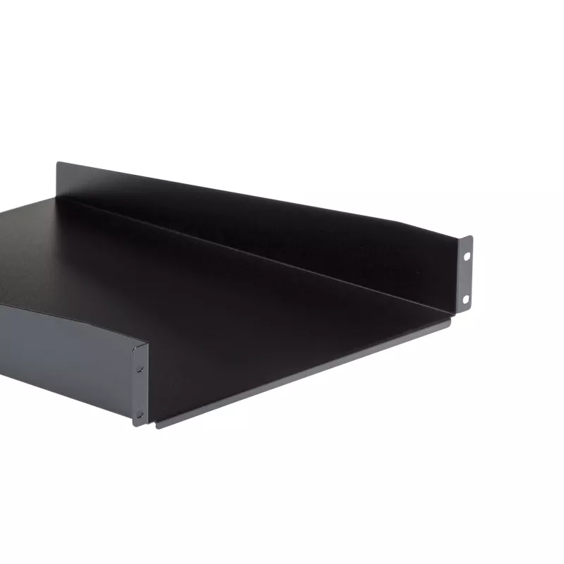 StarTech.com 2U serverrack-legbord – universeel uitschuifbaar rackmontagebord voor 19-inch netwerkapparatuurrack en -kast – hoogbelastbaar staal – draagvermogen 22,6 kg – 22 inch diepe lade, zwart