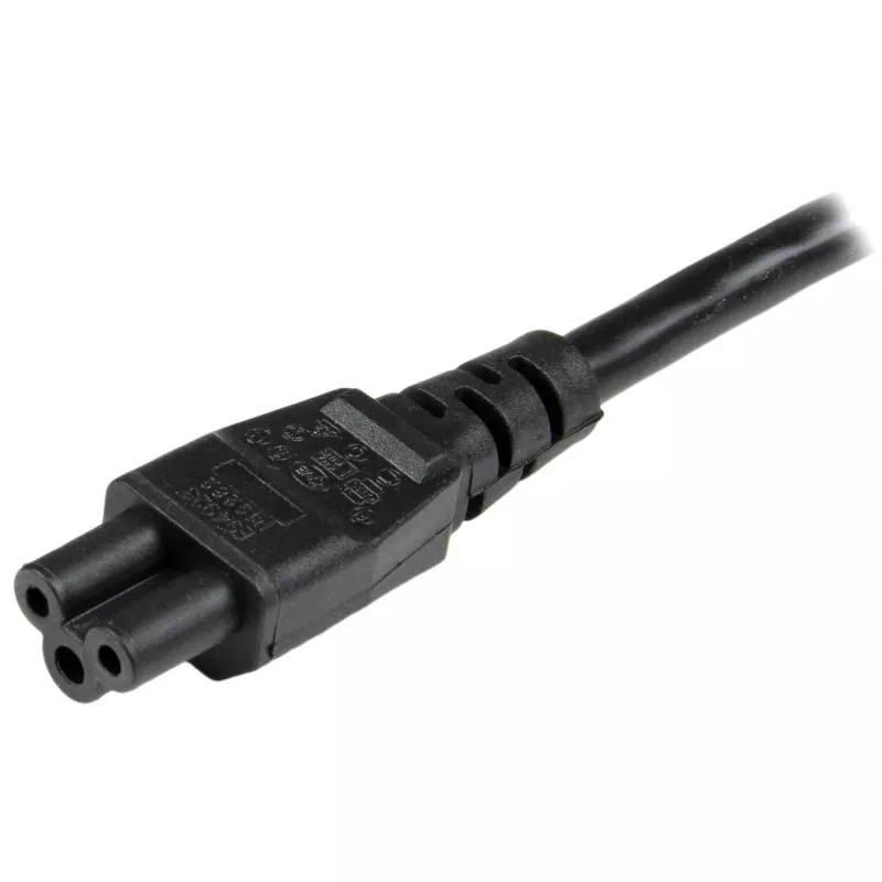 StarTech.com 2m laptop-netkabel, EU Schuko naar C5, 2,5 A 250 V, 18AWG, notebook-/laptop-vervangingskabel, voedingkabel, opladerkabel, klaverblad-/Mickey Mouse-netkabel