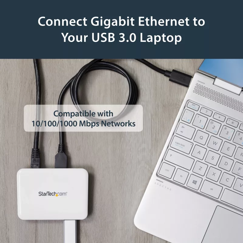 StarTech.com USB 3.0 naar Gigabit Ethernet NIC netwerkadapter met 3-poorts hub - wit