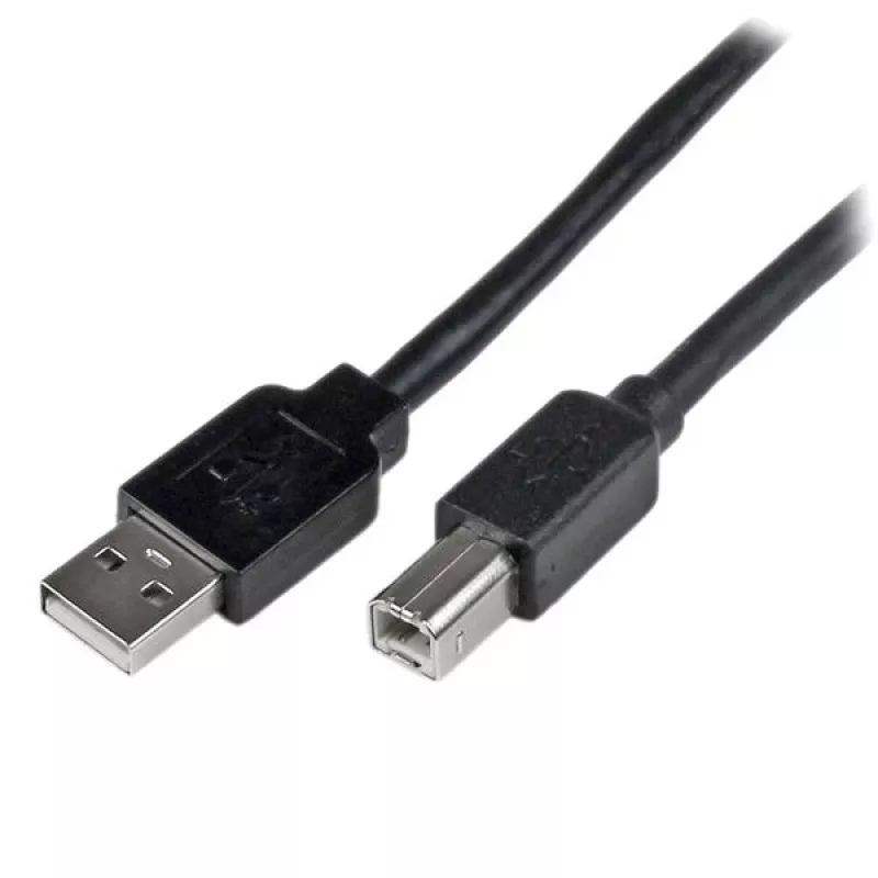 StarTech.com 20 m actieve USB 2.0 A-naar-B-kabel, lange USB-kabel, USB-printerkabel, 1x USB A (M), 1x USB B (M), zwart