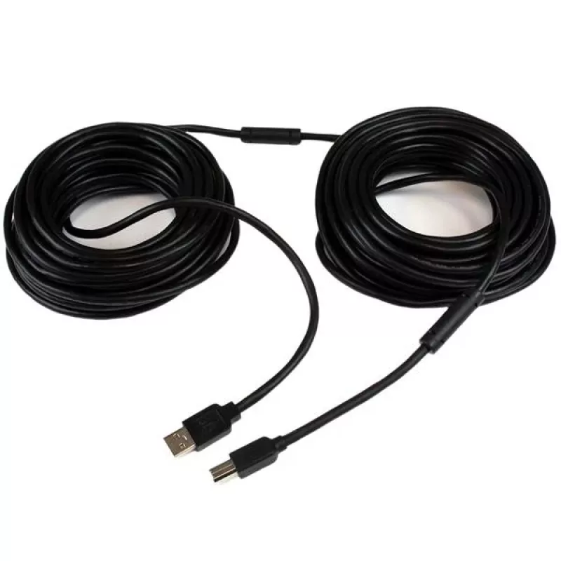 StarTech.com 20 m actieve USB 2.0 A-naar-B-kabel, lange USB-kabel, USB-printerkabel, 1x USB A (M), 1x USB B (M), zwart
