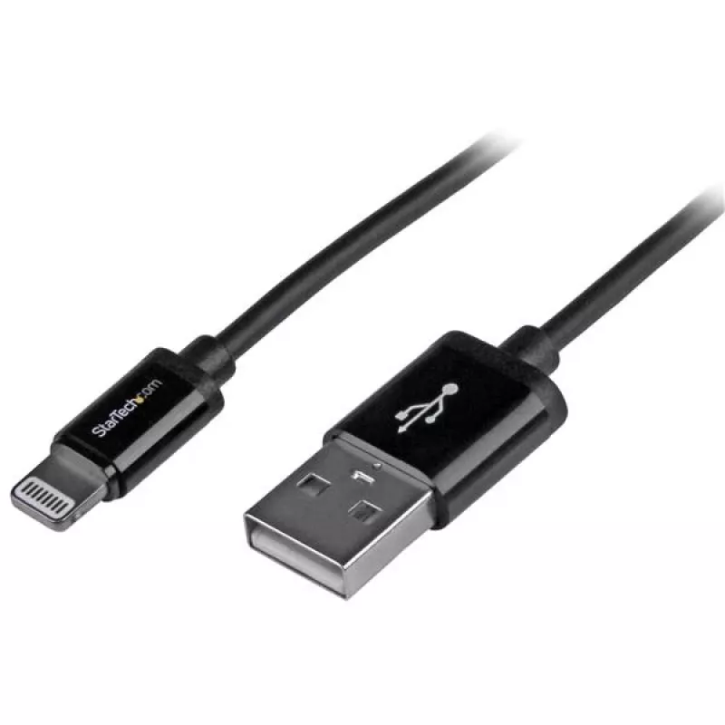 StarTech.com 1 m USB-naar-Lightning-kabel – iPhone/iPad/iPod-oplaadkabel – hogesnelheids Lightning-naar-USB-kabel – Apple MFi-gecertificeerd – zwart