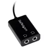 StarTech.com zwarte slanke mini-jack hoofdtelefoon-splitterkabel-adapter – 3,5 mm stekker naar 2x 3,5 mm bus