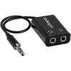 StarTech.com zwarte slanke mini-jack hoofdtelefoon-splitterkabel-adapter – 3,5 mm stekker naar 2x 3,5 mm bus