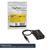 StarTech.com zwarte slanke mini-jack hoofdtelefoon-splitterkabel-adapter – 3,5 mm stekker naar 2x 3,5 mm bus