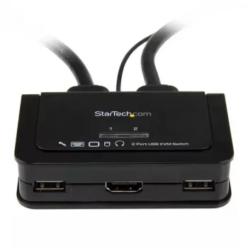 StarTech.com 2-poorts USB HDMI kabel-KVM-switch met audio en afstandsbediening – USB-gevoed