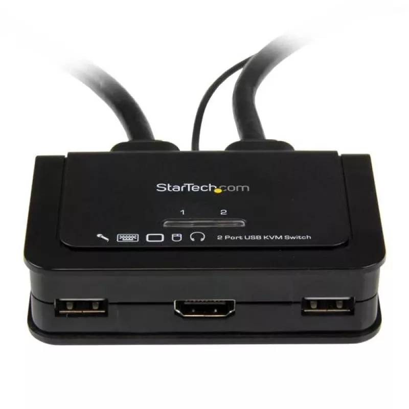 StarTech.com 2-poorts USB HDMI kabel-KVM-switch met audio en afstandsbediening – USB-gevoed