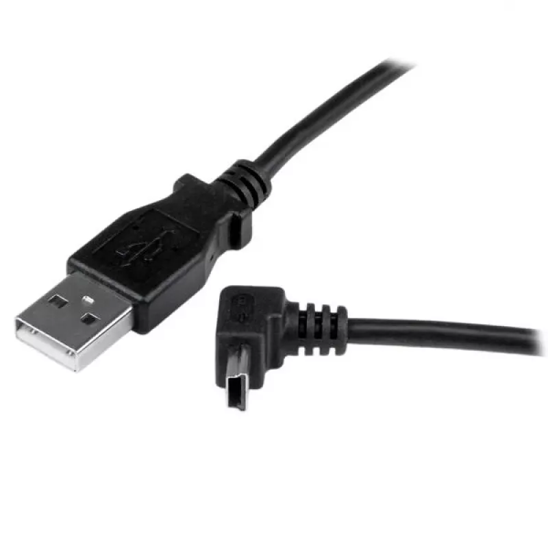 StarTech.com 1m Mini-USB-kabel - A naar Mini-B haaks omhoog, 1 m, USB A, Mini-USB B, USB 2.0, male/male, zwart