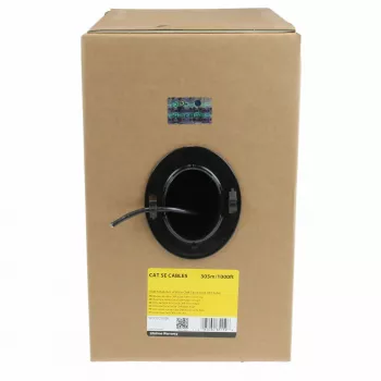 StarTech.com bulk Cat 5e Ethernet-kabel – 304,8 m – massief – CMR-gecertificeerd – zwart – TAA-conform