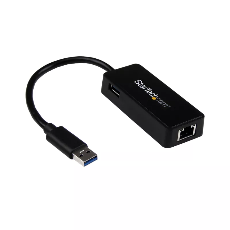 StarTech.com USB 3.0 naar Gigabit Ethernet adapter NIC met USB-poort – zwart