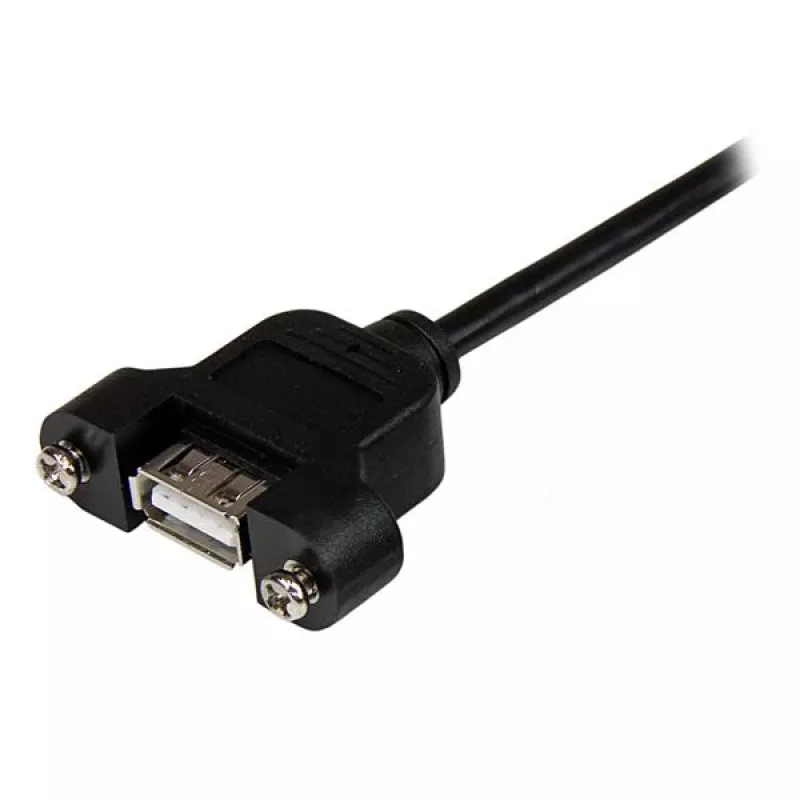 StarTech.com 3 ft panel-mount USB-kabel A naar A - F/M, 0,9 m, USB A, USB A, USB 2.0, zwart