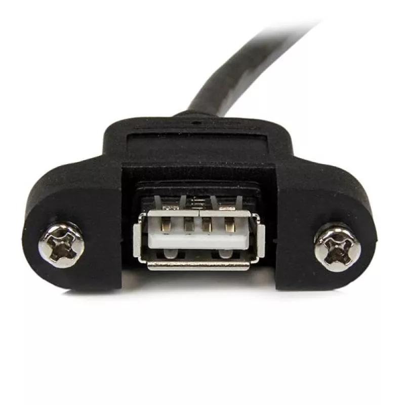 StarTech.com 3 ft panel-mount USB-kabel A naar A - F/M, 0,9 m, USB A, USB A, USB 2.0, zwart