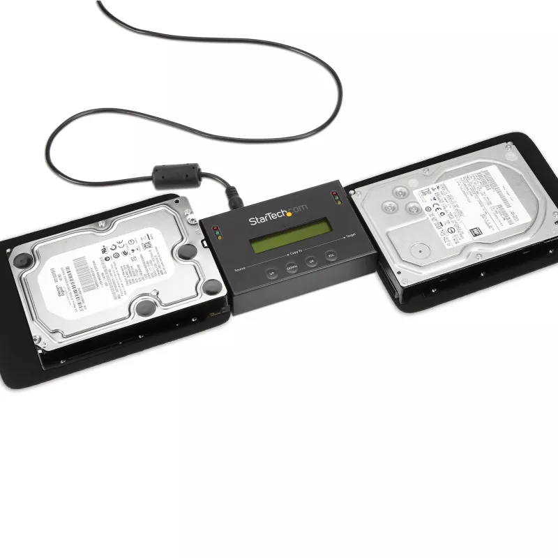 StarTech.com 1:1 standalone harddisk-duplicator & -wisser, SATA HDD/SSD disk-kloon & -wisser, LCD-display, TAA-conform, besturingssysteemonafhankelijk
