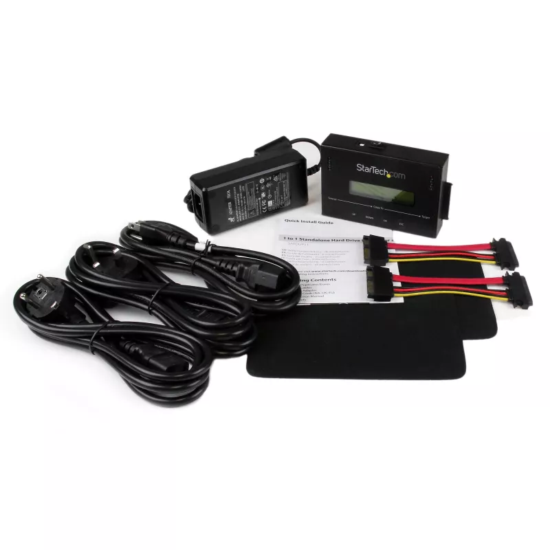 StarTech.com 1:1 standalone harddisk-duplicator & -wisser, SATA HDD/SSD disk-kloon & -wisser, LCD-display, TAA-conform, besturingssysteemonafhankelijk