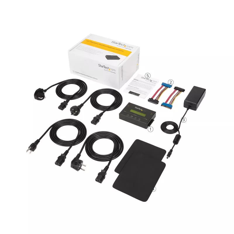 StarTech.com 1:1 standalone harddisk-duplicator & -wisser, SATA HDD/SSD disk-kloon & -wisser, LCD-display, TAA-conform, besturingssysteemonafhankelijk
