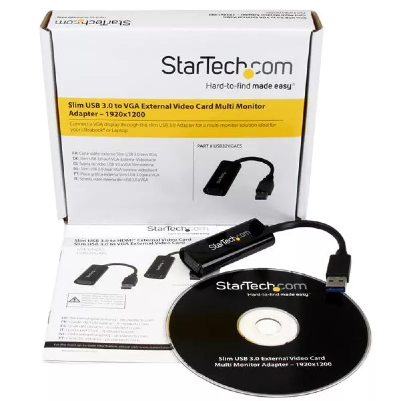 StarTech.com USB 3.0 naar VGA adapter, USB naar VGA monitor-converter voor Windows, slank (geen ondersteuning voor macOS/ChromeOS/Linux) - TAA