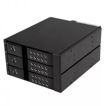 StarTech.com 3-bay aluminium trayless hot-swap mobile rack-backplane voor 3,5 inch SAS II/SATA III – 6 Gbps HDD