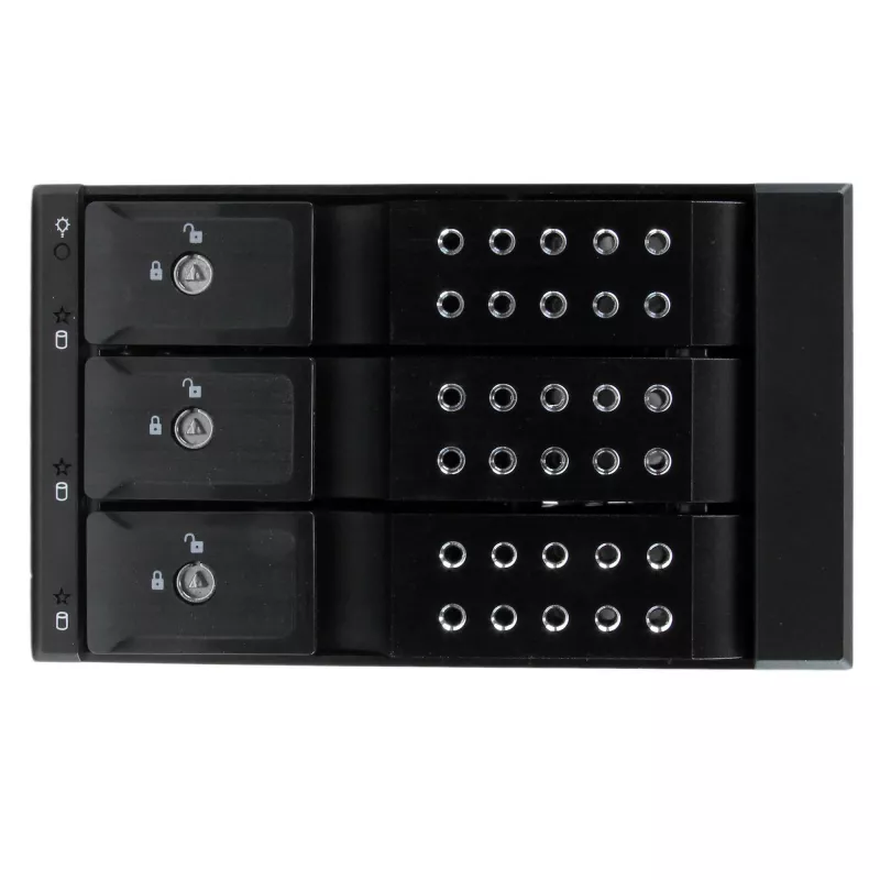 StarTech.com 3-bay aluminium trayless hot-swap mobile rack-backplane voor 3,5 inch SAS II/SATA III – 6 Gbps HDD