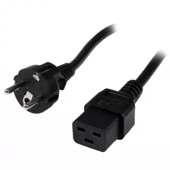 StarTech.com 2m (6ft) computerstroomkabel, 16AWG, EU Schuko naar C19, 16A 250V, zwarte vervangende AC-netkabel, printerstroomkabel, pc-voedingskabel, monitorstroomkabel – UL-gecertificeerd