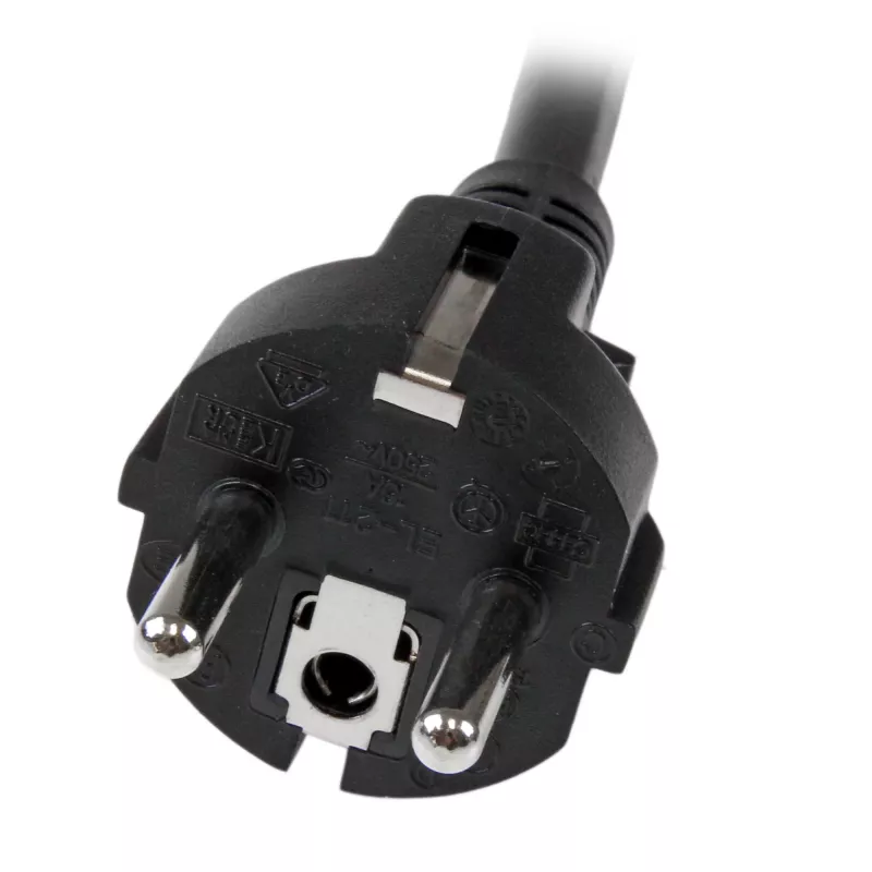 StarTech.com 2m (6ft) computerstroomkabel, 16AWG, EU Schuko naar C19, 16A 250V, zwarte vervangende AC-netkabel, printerstroomkabel, pc-voedingskabel, monitorstroomkabel – UL-gecertificeerd