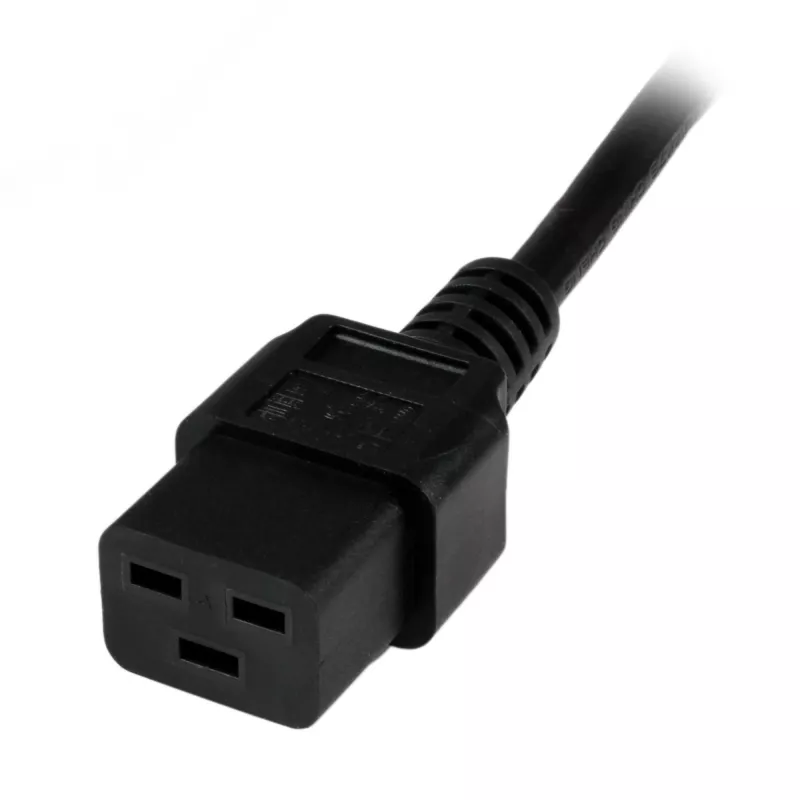 StarTech.com 2m (6ft) computerstroomkabel, 16AWG, EU Schuko naar C19, 16A 250V, zwarte vervangende AC-netkabel, printerstroomkabel, pc-voedingskabel, monitorstroomkabel – UL-gecertificeerd