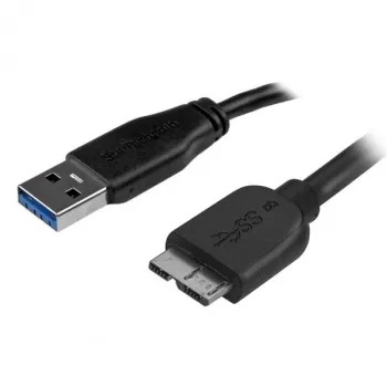 StarTech.com slanke Micro USB 3.0-kabel – M/M – 0,5 m (20 inch), 0,5 m, USB A, Micro-USB B, USB 3.2 Gen 1 (3.1 Gen 1), stekker/stekker, zwart